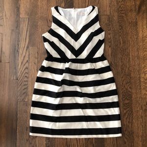LOFT 2P black and white striped dress